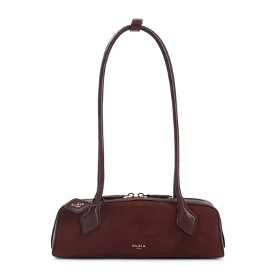 Alaïa Teckel Small Suede Shoulder Bag Women In Red