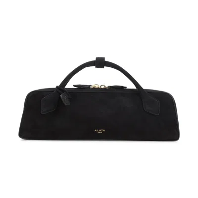 Alaïa Teckel Suede Clutch In Black