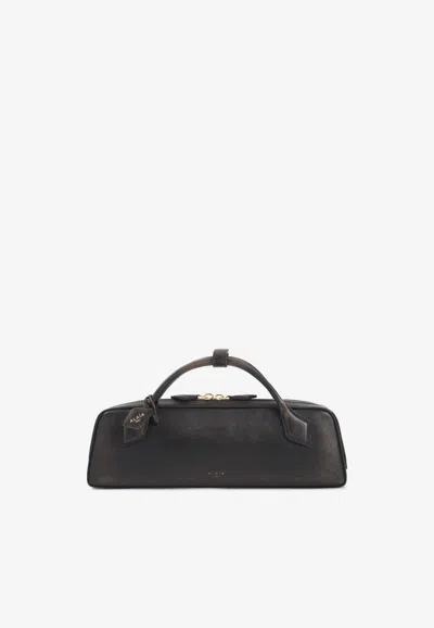 Alaïa Teckel Vintage Leather Top Handle Bag In Brown