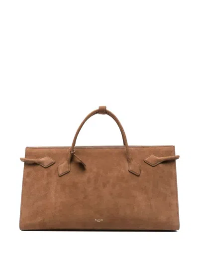 Alaïa Alaia Terre Dombre Leather Hand Tote Bag