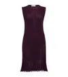 Alaïa Knit Dress With Striped A-line Silhouette In Brown