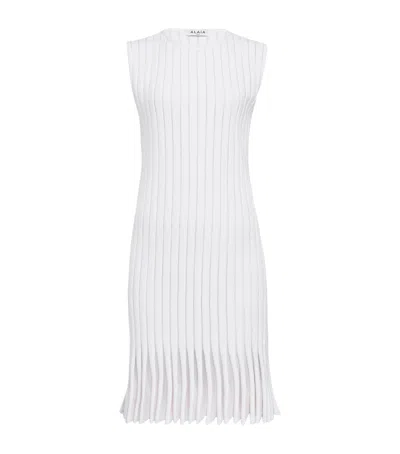 Alaïa Terry Stripe Mini Dress In White