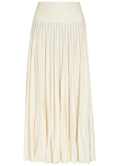 Alaïa Textured Knit Midi Skirt In Multi