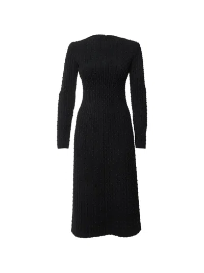 Pre-owned Alaïa Textured Midi Dress In Black