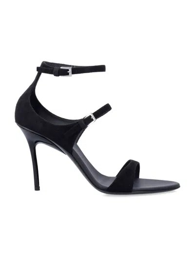 Alaïa Alaia The Drop Goatskin Open-toe Stiletto Sandals With Adjustable Ankle Strap In Black