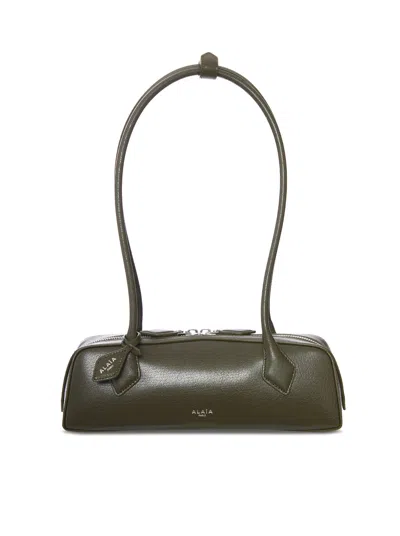 Alaïa The Small Teckel In Hammered Leather In Green