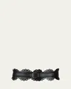 Alaïa Thin Openwork Corset Belt In Black