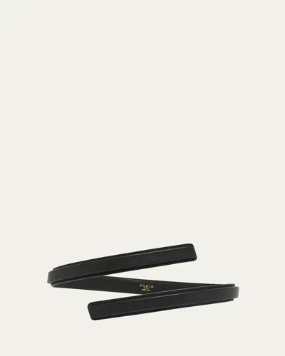 Alaïa Thin Twisted Leather Belt In Noir