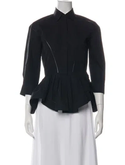 Pre-owned Alaïa Three-quarter Sleeve Top In Black
