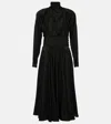 Alaïa Tie-neck Silk-blend Midi Dress In Black