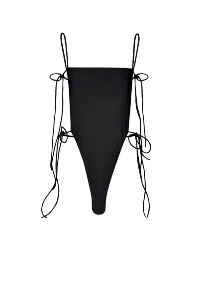 Alaïa Tie One Piece Swimsuit In Black