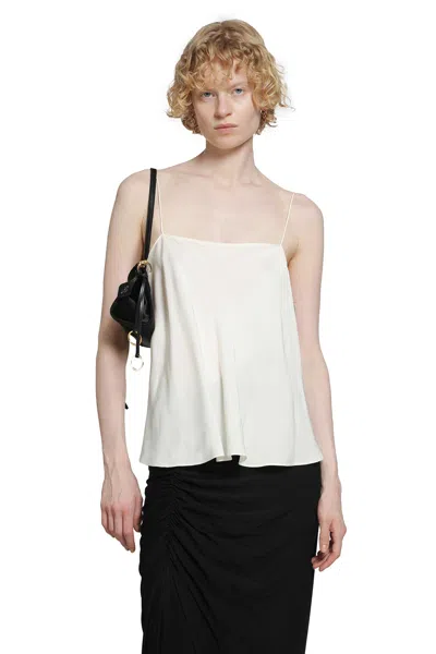 Alaïa Tied Blouse In Viscose Cady In White