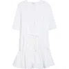 Alaïa Womens Ruffled Short-sleeves Cotton Mini Dress Blanc In White