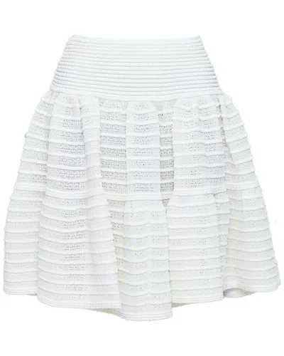 Pre-owned Alaïa Tiered Horizontal Knit Flared Skirt, Size Fr 36 (authentic Pre-loved)