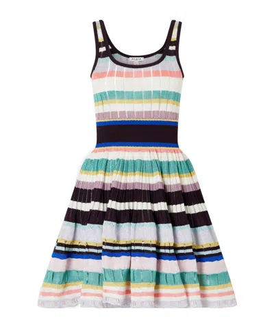 Alaïa Tiered Pointelle-knit Mini Dress In Multi
