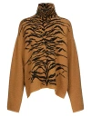 Alaïa Jacquard Turtleneck Sweater In Brown