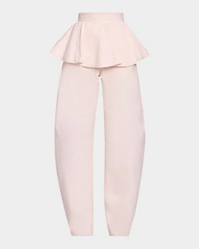 Alaïa Tinted Peplum Denim Belt In Rose Pale