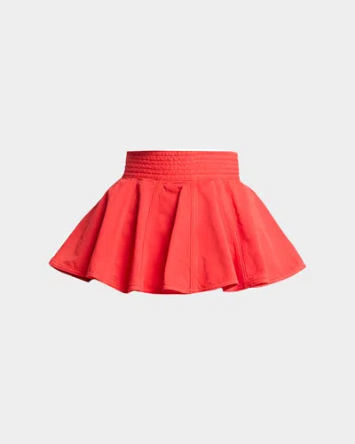 Alaïa Tinted Peplum Denim Belt In Rouge Verm