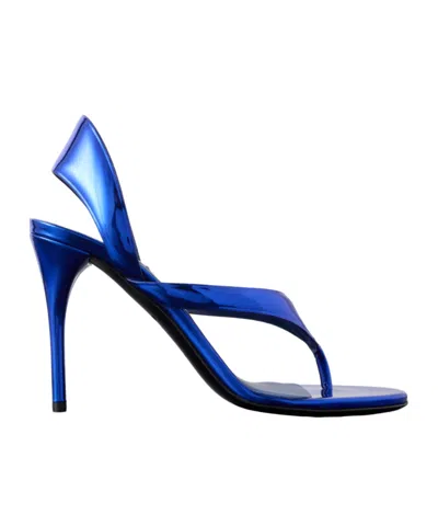 Alaïa Tong 90 Mirrored-leather Sandals In Blue