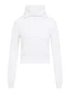 Alaïa Hooded Cropped Long Sleeves Top In White
