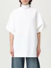 Alaïa Cotton T-shirt With Ribbed Collar And V Neck