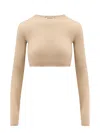 Alaïa Second Skin Knit Top In Beige