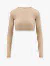 Alaïa Second Skin Knit Top In Beige