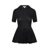 Alaïa Womens Noir Alaia Short-sleeve Peplum Wool Top In Black