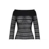 Alaïa Boat Neck Vienne Motif Long Sleeve Top In Black