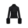 Alaïa Draped Long-sleeve Knit Bodysuit In Black