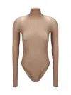 Alaïa String Bodysuit Top In Camel Clair