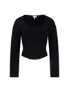 Alaïa Square-neck Sweater In Black