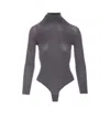 Alaïa Fitted High Neck Long Sleeve Top In Grey