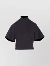 Alaïa Alaia Black Cotton Turtleneck Top Women In Blue