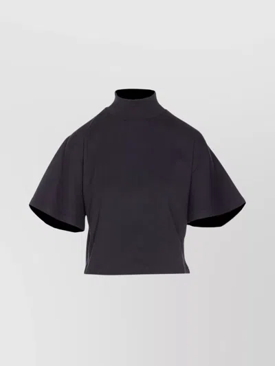 Alaïa Top High Neck Short Sleeves In Black
