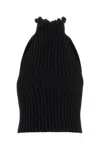 Alaïa Black Viscose Blend Top In Black