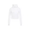 Alaïa Hooded Cropped Long Sleeves Top In White