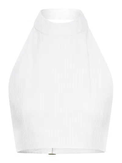 Alaïa Alaia Women Top With Cotton Poplin Plastron In White