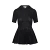 Alaïa Womens Noir Alaia Short-sleeve Peplum Wool Top In Black