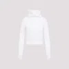 Alaïa Hooded Cropped Long Sleeves Top In White