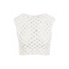 Alaïa Womens Alaia Square Crop Cotton-blend Top In White