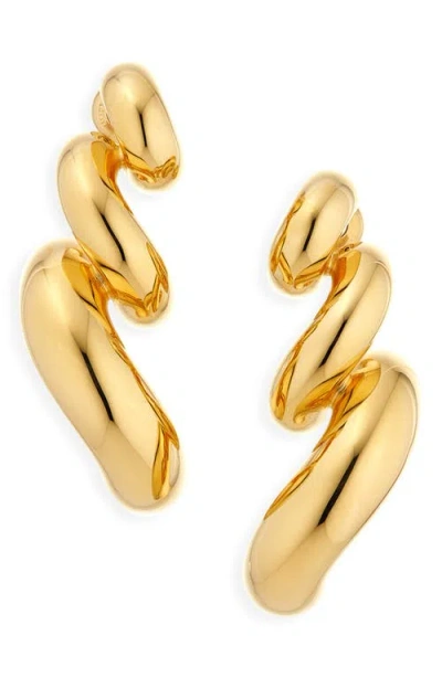 Alaïa Torsion Drop Earrings In Gold