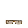Alaïa Tortoiseshell-effect Rectangle-frame Sunglasses In Green