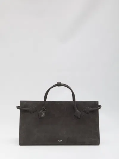 Alaïa Alaia Tote Bag Le Teckel In Nabuck In Gray
