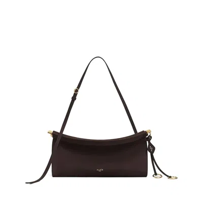 Alaïa Le Click East West Medium Leahter Shoulder Bag In Brown
