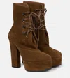 Alaïa Trekk Suede Ankle Boots In Brown