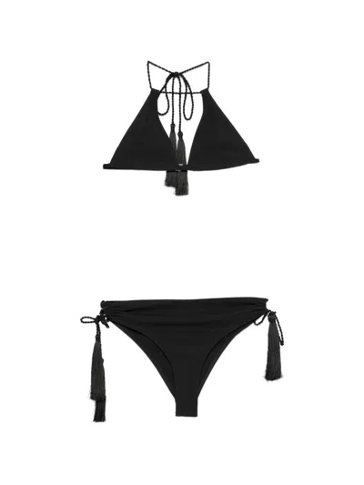 Alaïa Triangle Bikini Set In Black