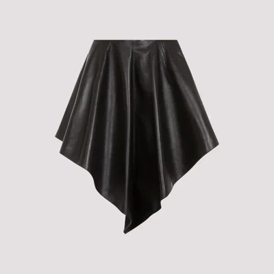 Alaïa Triangle Leather Skirt In  Noir Alaia
