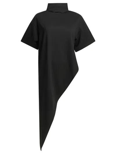 Alaïa "triangle" Mock Neck T Shirt In Black