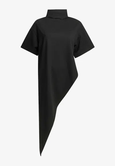 Alaïa Triangle Mock-neck T-shirt In Black